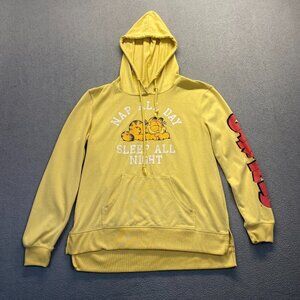 Garfield Womens Yellow Hoodie, Sweater Pockets Tag Garfield Sise M,Lightweig